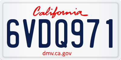 CA license plate 6VDQ971