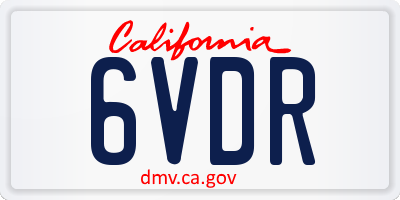 CA license plate 6VDR