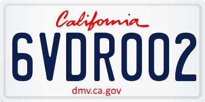 CA license plate 6VDR002
