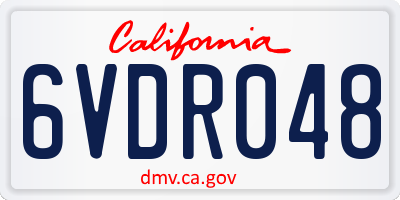 CA license plate 6VDR048