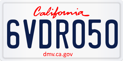 CA license plate 6VDR050