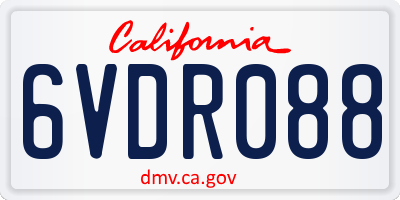 CA license plate 6VDR088
