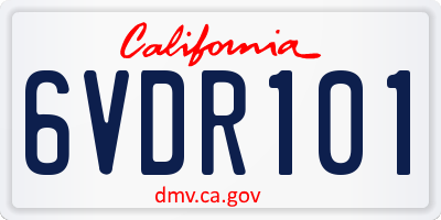 CA license plate 6VDR101