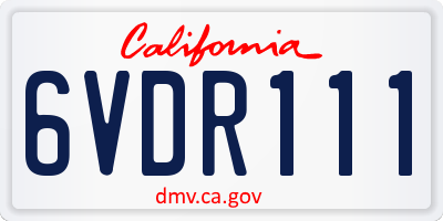 CA license plate 6VDR111