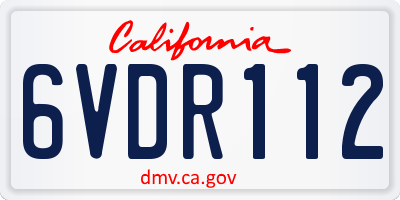 CA license plate 6VDR112