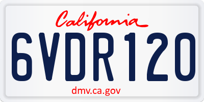 CA license plate 6VDR120