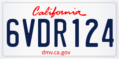 CA license plate 6VDR124