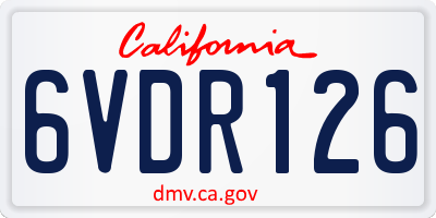 CA license plate 6VDR126