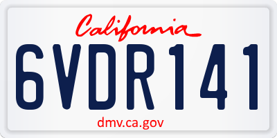 CA license plate 6VDR141
