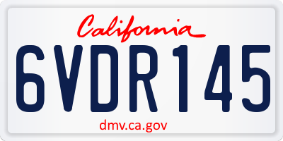 CA license plate 6VDR145