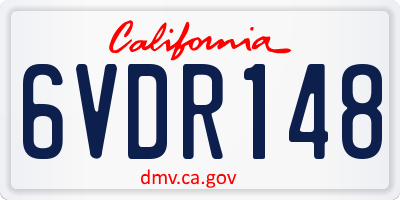 CA license plate 6VDR148