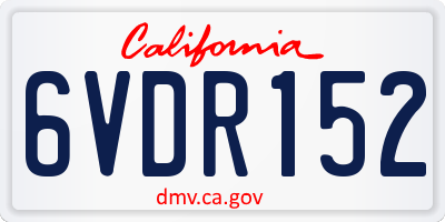 CA license plate 6VDR152