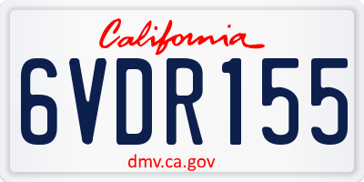 CA license plate 6VDR155