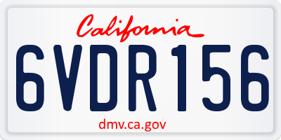 CA license plate 6VDR156