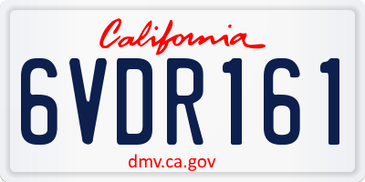 CA license plate 6VDR161