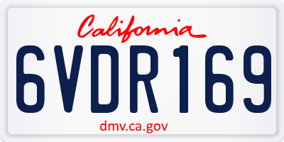 CA license plate 6VDR169
