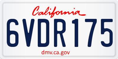 CA license plate 6VDR175