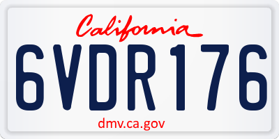 CA license plate 6VDR176