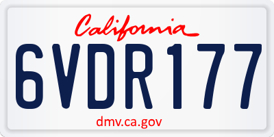 CA license plate 6VDR177
