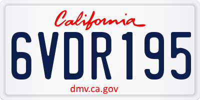 CA license plate 6VDR195