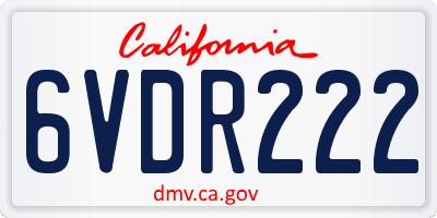 CA license plate 6VDR222