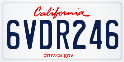CA license plate 6VDR246