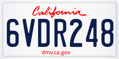 CA license plate 6VDR248