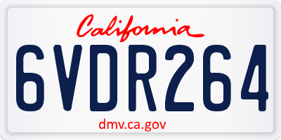 CA license plate 6VDR264