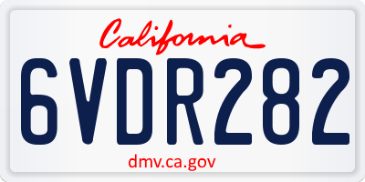 CA license plate 6VDR282