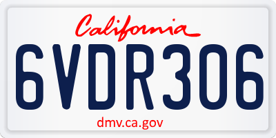CA license plate 6VDR306