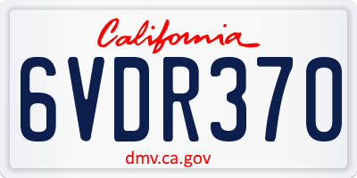CA license plate 6VDR370
