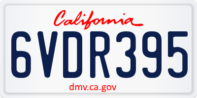 CA license plate 6VDR395