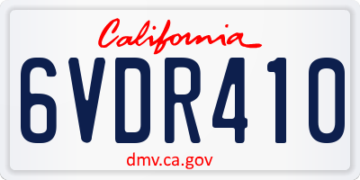 CA license plate 6VDR410