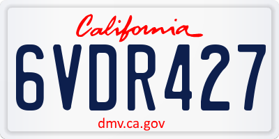 CA license plate 6VDR427