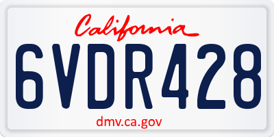 CA license plate 6VDR428