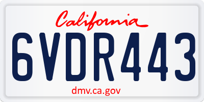 CA license plate 6VDR443