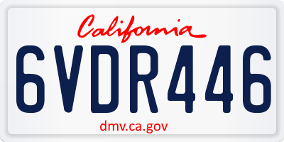 CA license plate 6VDR446