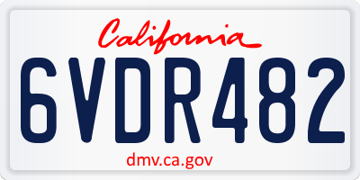 CA license plate 6VDR482