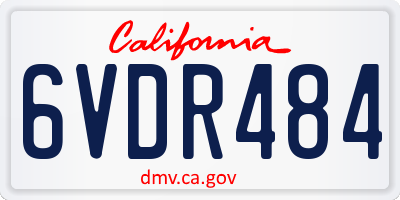 CA license plate 6VDR484