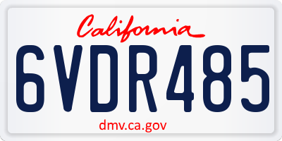 CA license plate 6VDR485