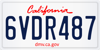 CA license plate 6VDR487