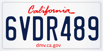 CA license plate 6VDR489