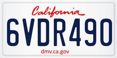 CA license plate 6VDR490