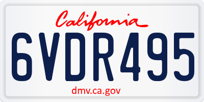 CA license plate 6VDR495
