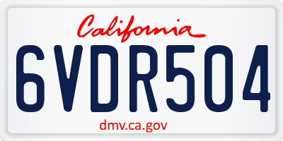 CA license plate 6VDR504