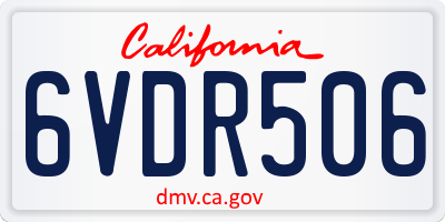 CA license plate 6VDR506