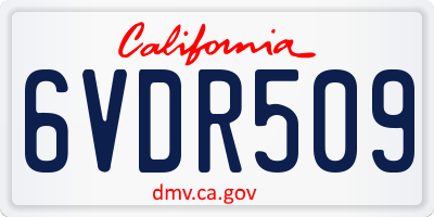 CA license plate 6VDR509