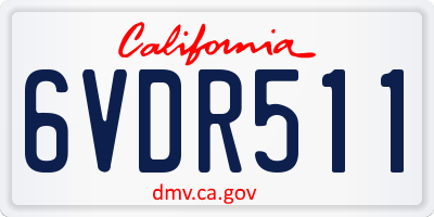 CA license plate 6VDR511