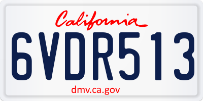 CA license plate 6VDR513