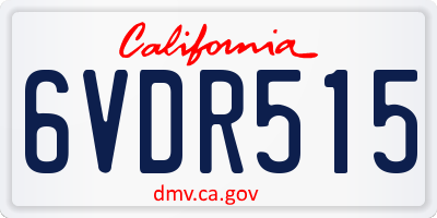 CA license plate 6VDR515